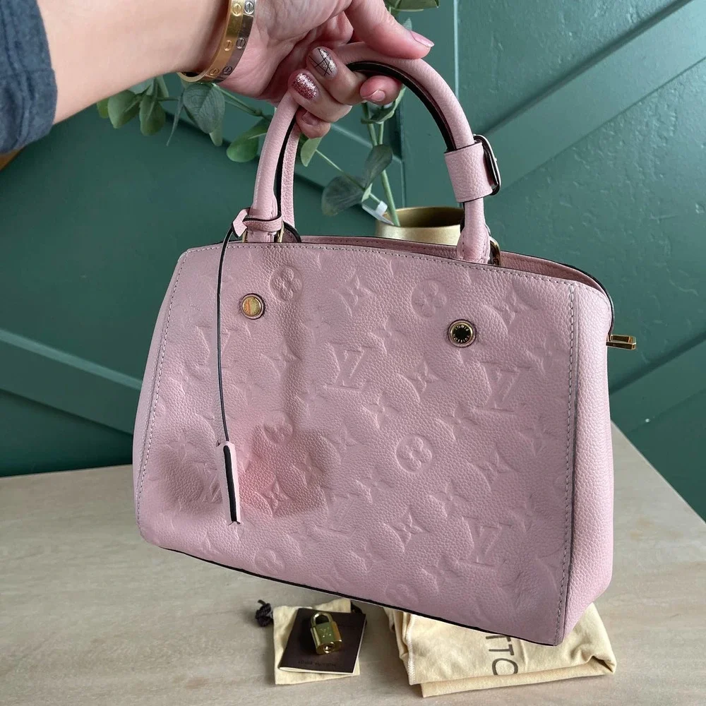 ❌SOLD❌Mint Louis Vuitton Montaigne BB Empreinte Leather Rose Poudre Bag SP1195 - Picture 14 of 15